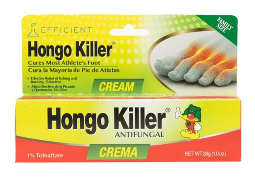 Hongo Killer Family Antifungal Cream 1 oz tube for family use against skin and nail fungus