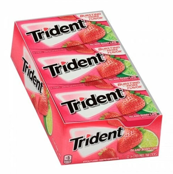 TRIDENT VALUE PACK 14'S ISLAND BERRY LIME DISPLAY 12CT