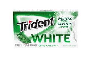 TRIDENT WHITE DUAL TEAR PACK SPEARMINT 16 CT DISPLAY / UOM DSP