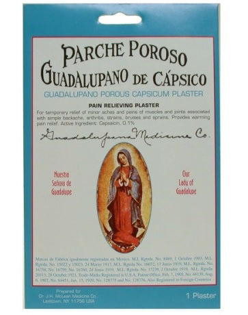 PARCHE GUADALUPANO YESO PIMIENTO POROSO ALIVIO DEL DOLOR