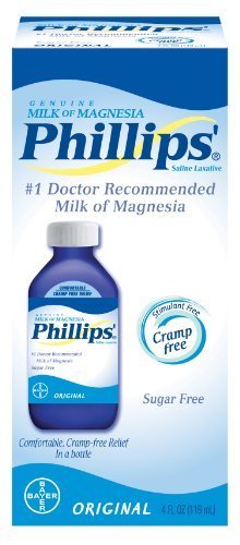 Genuine Philips Milk of Magnesia Saline Laxative Original 4 oz, 1 Count