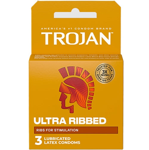 CONDOMS TROJAN ULTRA RIBBED 3CT PK6 / UOM C12
