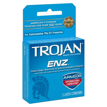 CONDOMS TROJAN DARK BLUE SPERMICIDAL 3CT PK6 / UOM C12