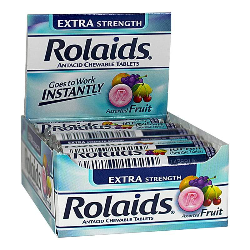 ROLAIDS EXTRA STRONG 10 FRUIT 12CT DISPLAY / UOM DSP
