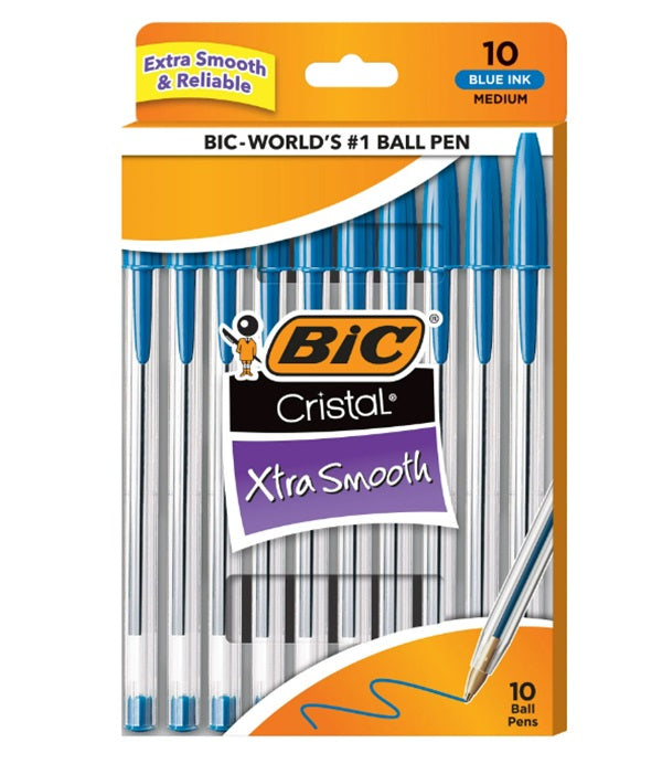 PEN BIC BLUE *ROUND STIC* (10PENS/PK) DISPLAY / UOM DSP