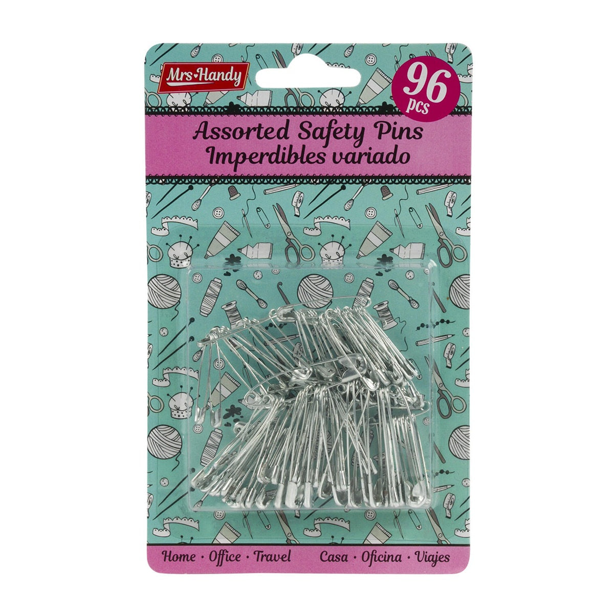 THREADS & NOTIONS SILVER SAFETY PINS 100pc CASE 12 / UOM C12