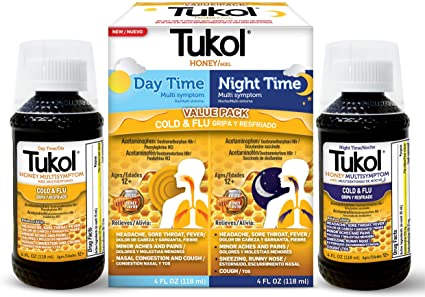 TUKOL HONEY DAY & NIGHT TIME 2PK COLD & FLU 8oz-PK3 / UOM C6