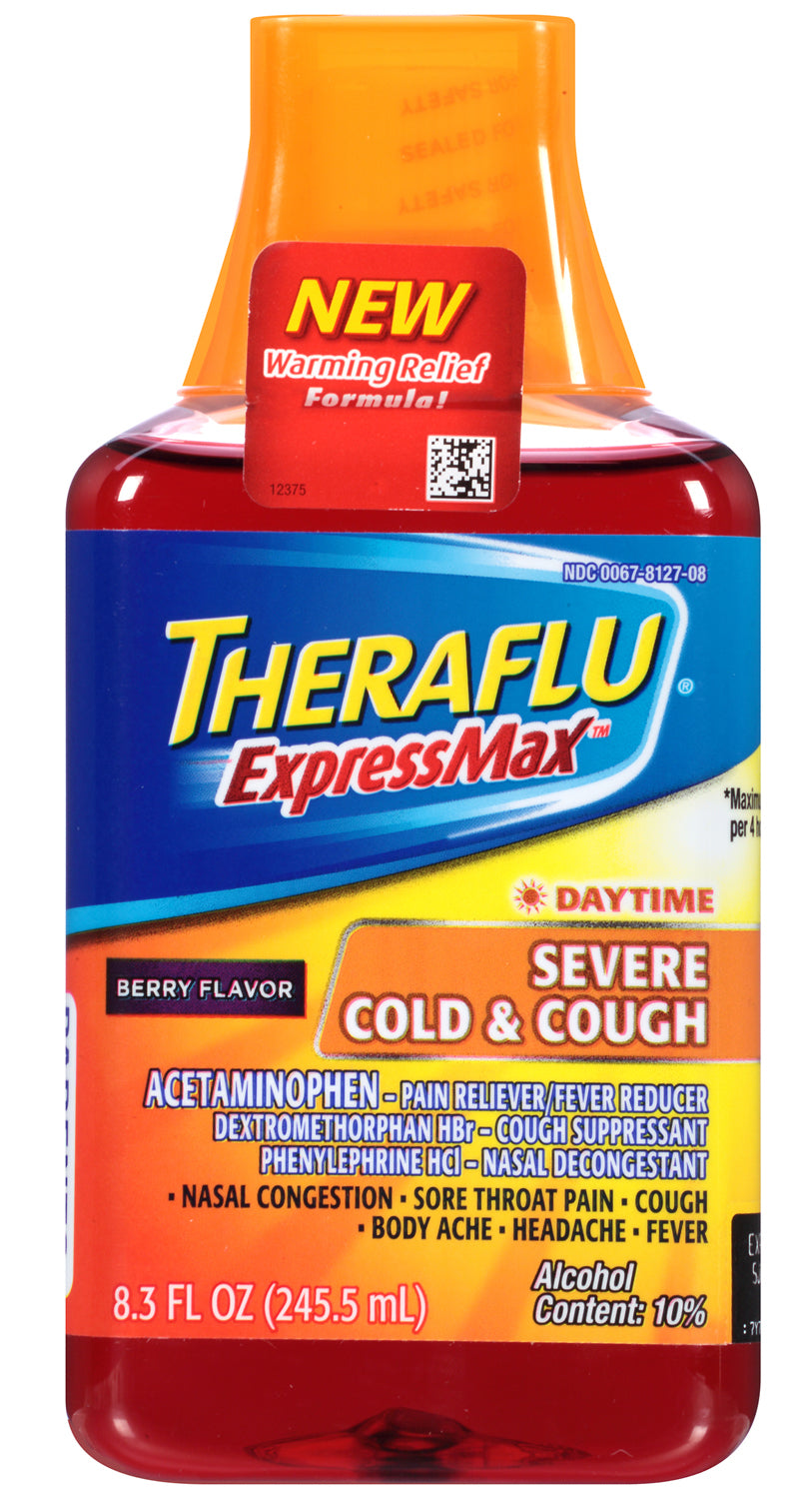 THERAFLU *DAYTIME* SYRUP 8.3 OZ SEV. COLD&COUGH PK3 / UOM C12