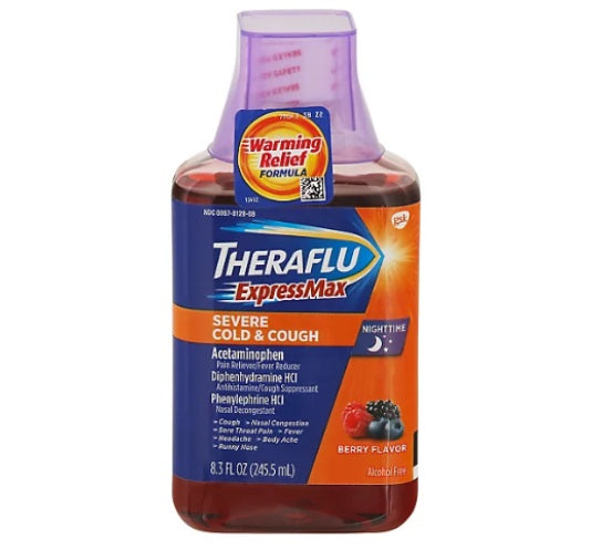 THERAFLU *NIGHTTIME* SYRUP 8.3OZ SEV. COLD&COUGH PK3 / UOM C12