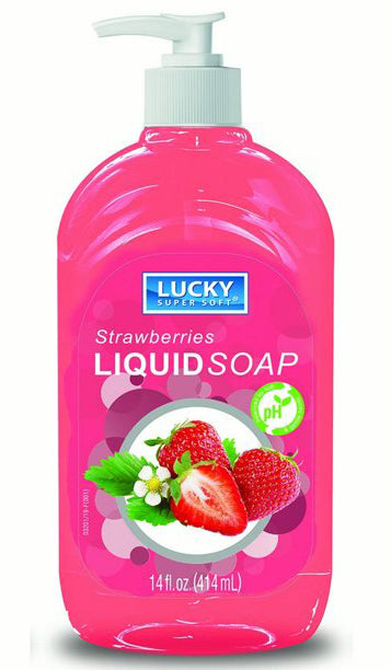 LUCKY HAND LIQUIDSOAP CLEAR STRAWBERRIES 14oz PK6 / UOM C12
