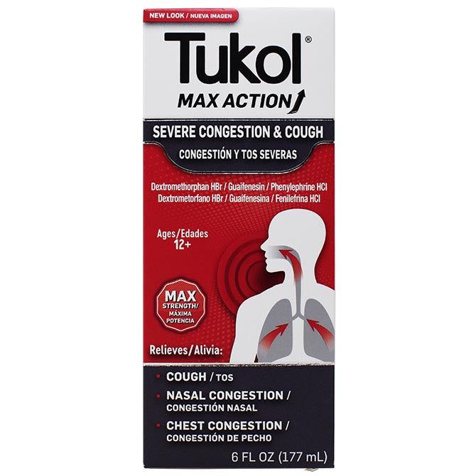 TUKOL MAX ACTION SEVERE CONGESTION & COUGH 6FO PK3 / UOM C12