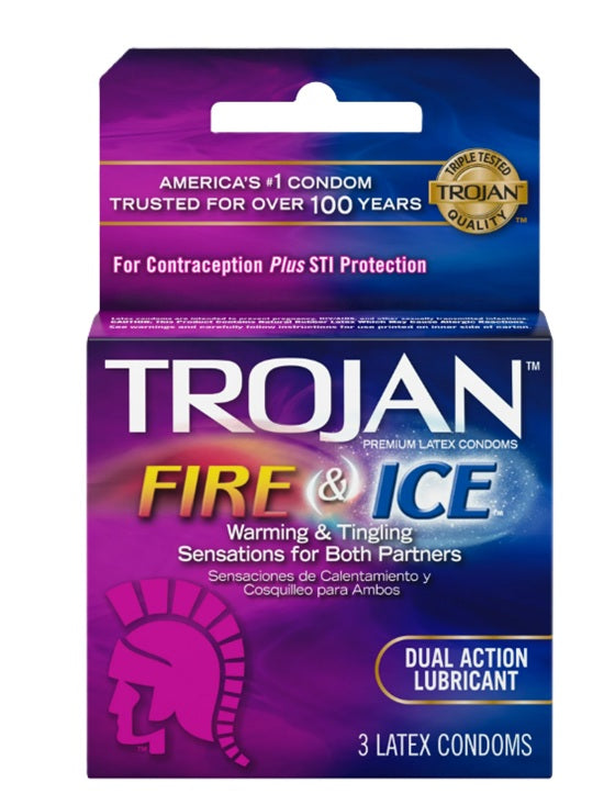 CONDOMS TROJAN FIRE ICE 3CT PK6 / UOM C12