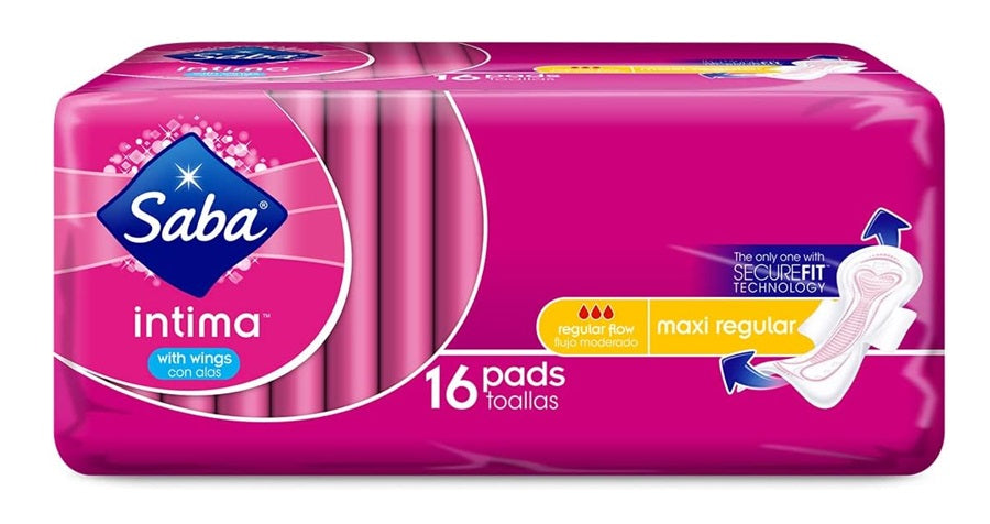 SABA INTIMA CON ALAS 16 PADS