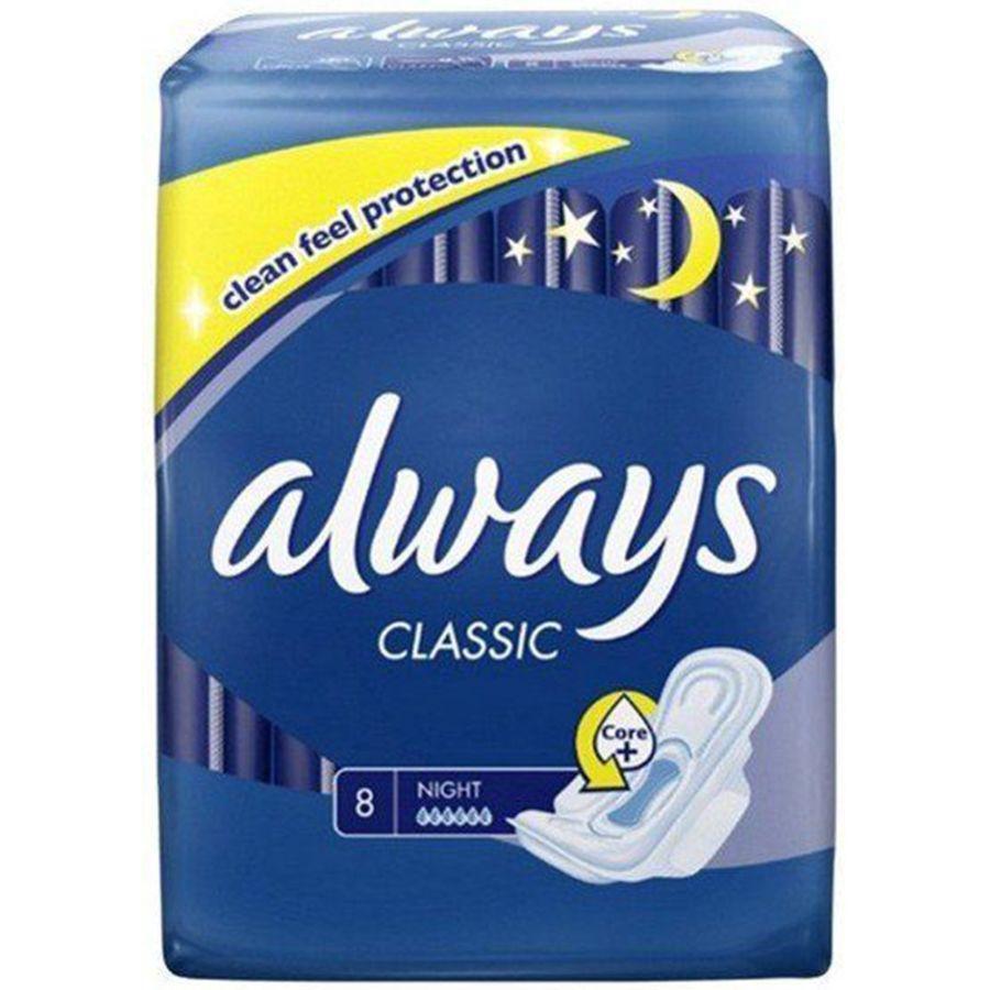 ALWAYS CLASSIC NIGHT W/WINGS 8CT PK8 / UOM C16