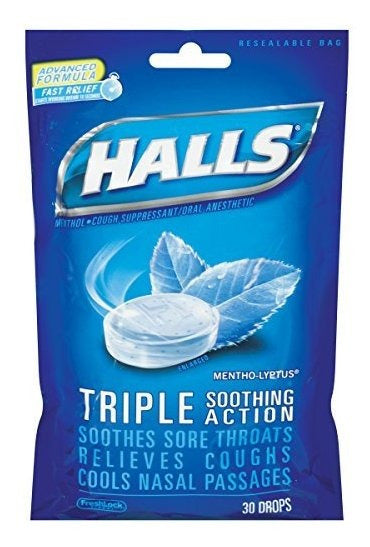 Halls Bolsa 30S Mentholyptus | Paquete de 6