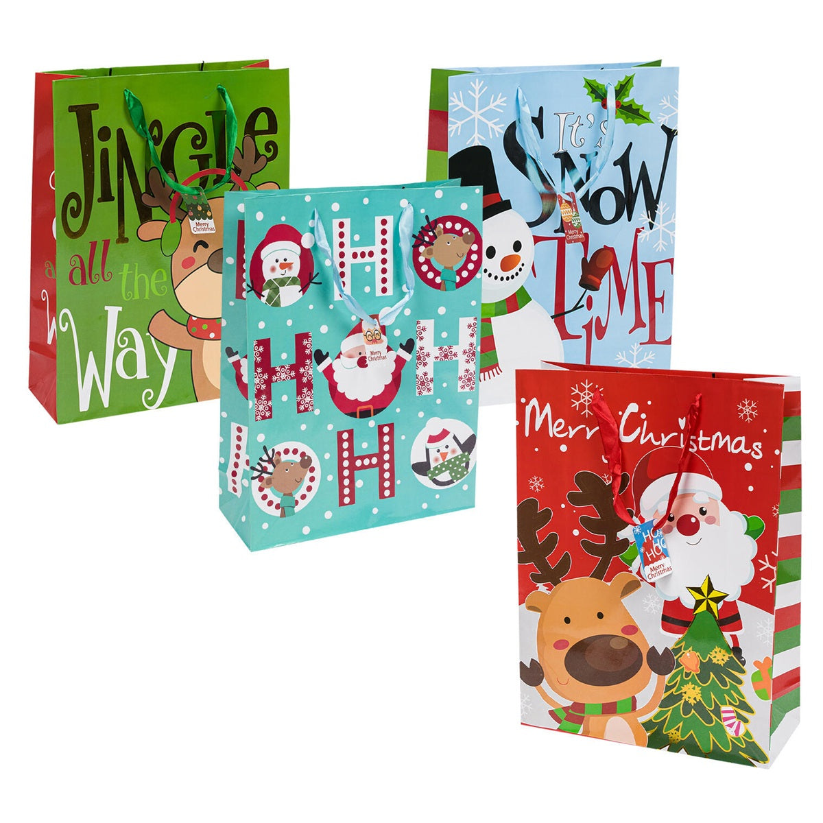 GIFT BAG JUMBO CHRISTMAS ASSORTED PK12 / UOM M72