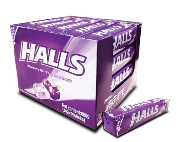 HALLS BLUEBERRY 20CT DISPLAY