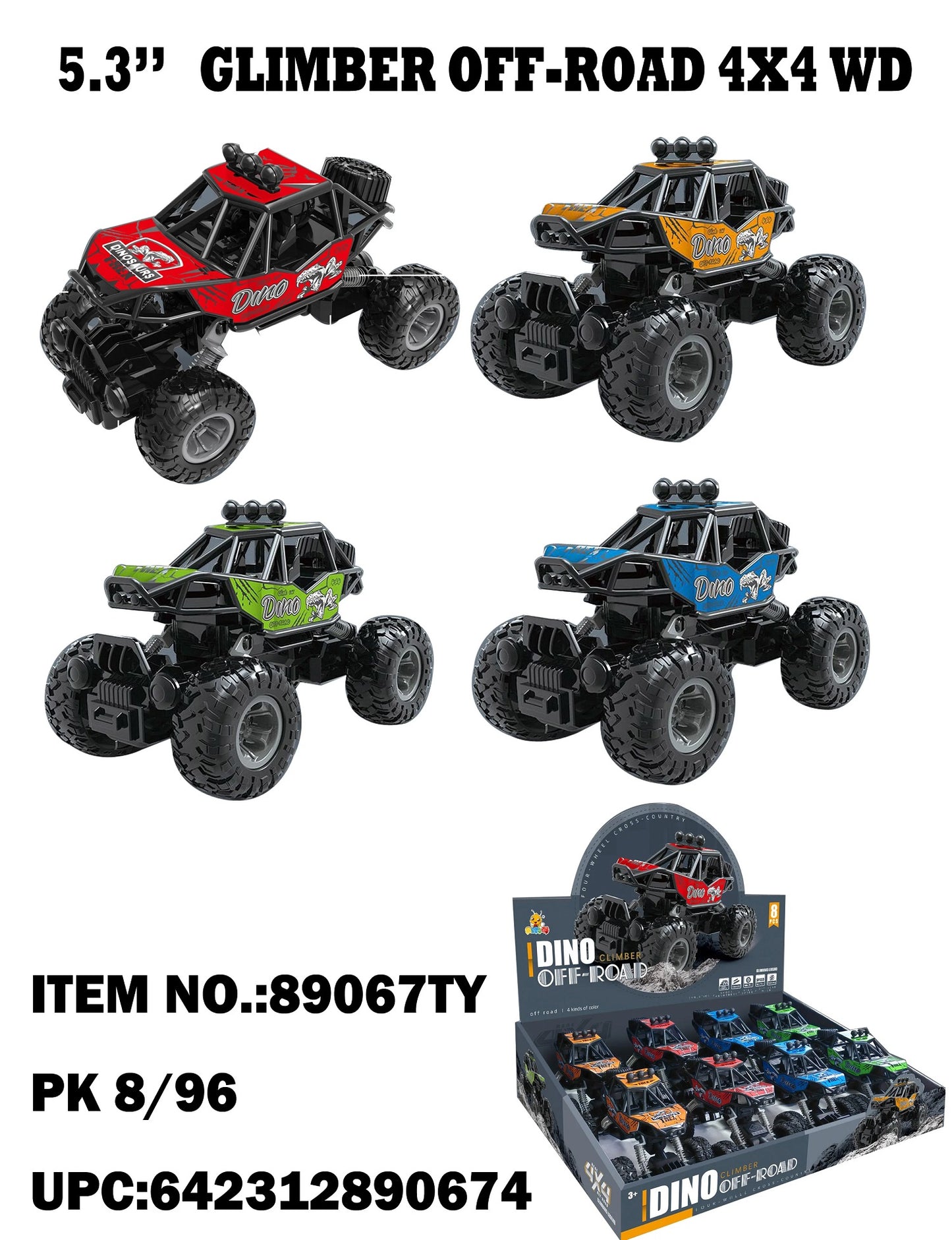 TOYS INERTIA OFF-ROAD TRUCK DISPLAY 8CT / UOM DSP