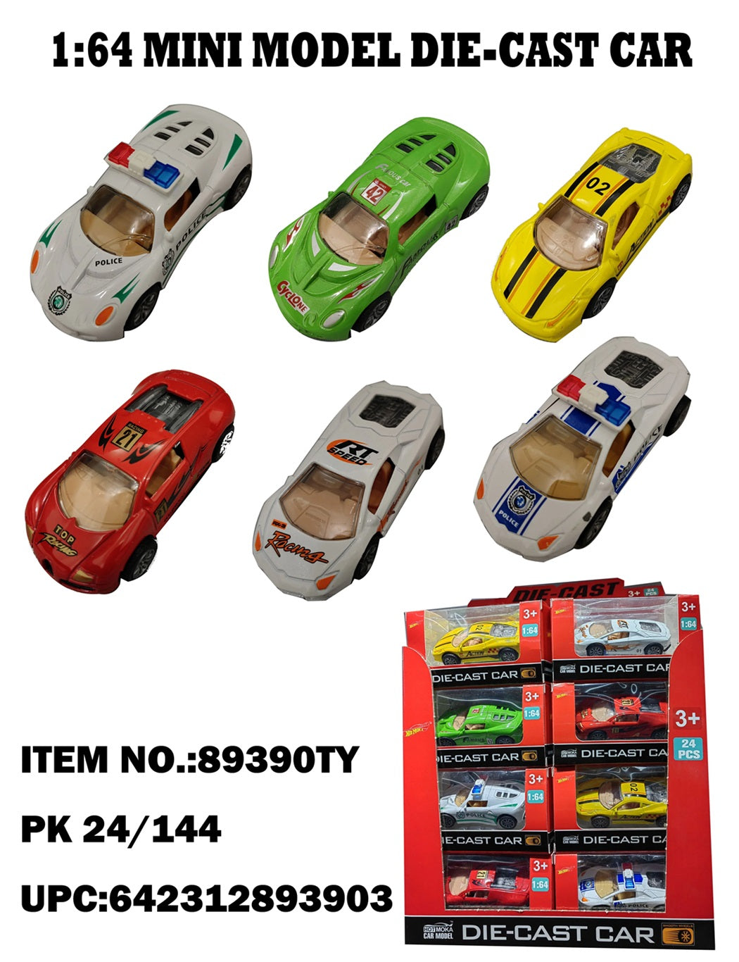 TOYS MINI MODEL SPORT CARS DISPLAY 24ct
