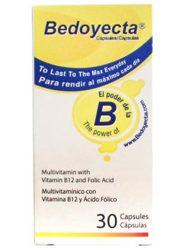 Bedoyecta Multivitamin Capsules 30 count B vitamins energy and nerve health support