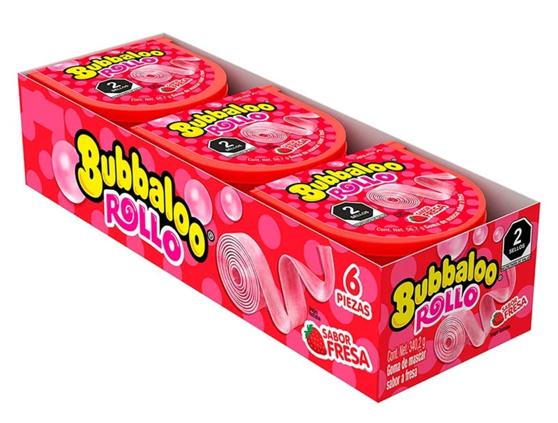 BUBBALOO ROLLO GUM FRESA 6CT DISPLAY