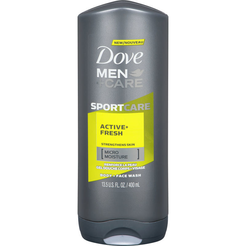 DOVE BODY + FACE WASH MEN SPORT ACTIVE FRESH 400ml PK6 / UOM C12