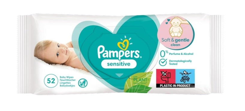 PAMPERS BABY WIPES SENSITIVE 52CT C12 / UOM C12