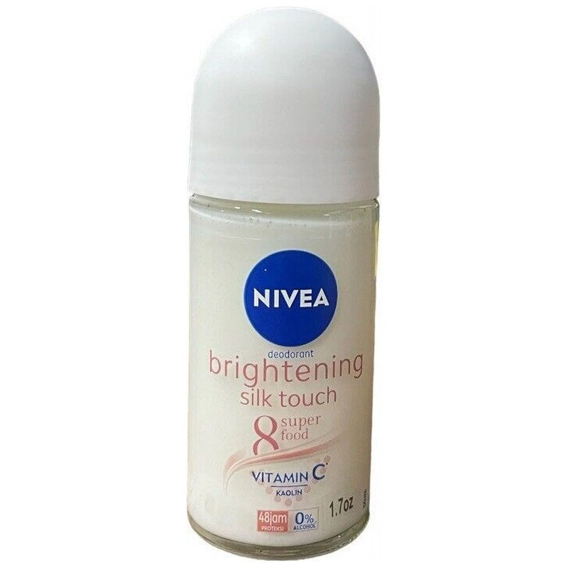 NIVEA DEODORANT ROLL ON BRIGHTENING SILKY TOUCH 50ml PK6 / UOM C24
