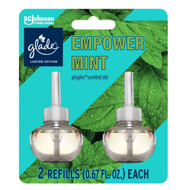 GLADE SCENTED OIL REFILL 2PK EMPOWER MINT 0.67oz C6