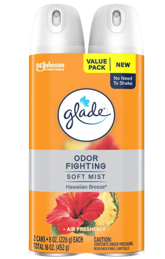 GLADE AIR FRESHENER 2 PK HAWAIAN BREEZE 8oz C3