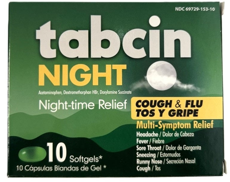 Tabcin Noche Antigripal, R‡pido Alivio de Gripe y Tos PermitiŽndote Dormir, 12 C‡psulas