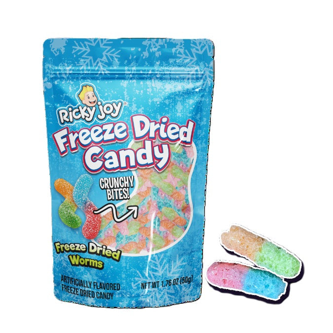 RICKY JOY FREEZE DRY CANDY WORMS 1.76OZ C24