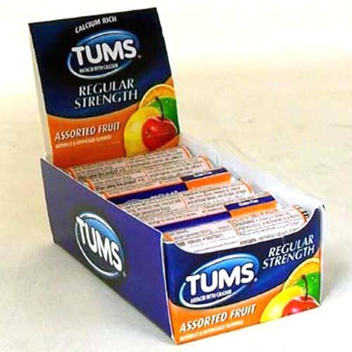 TUMS 8 s REGULAR ASSORTED FRUIT 12CT DISPLAY / UOM DSP