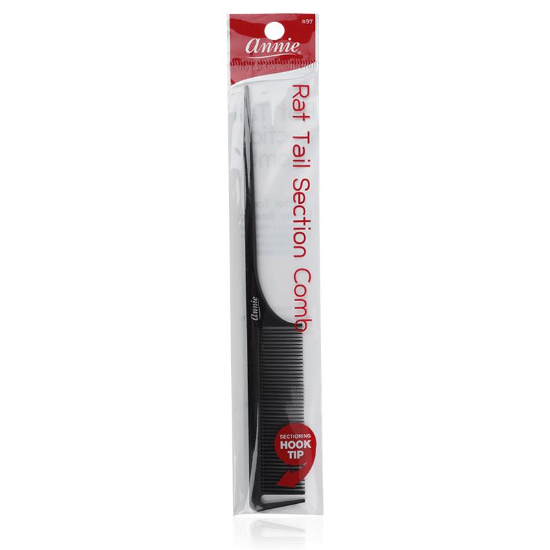 ANNIE RAT TAIL SECTION COMB BLACK CS12 / UOM M960