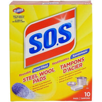 ESPONJA DE OLLA S.O.S STEEL WOOL WITH SOAP 10PCS CS6 / UOM C6