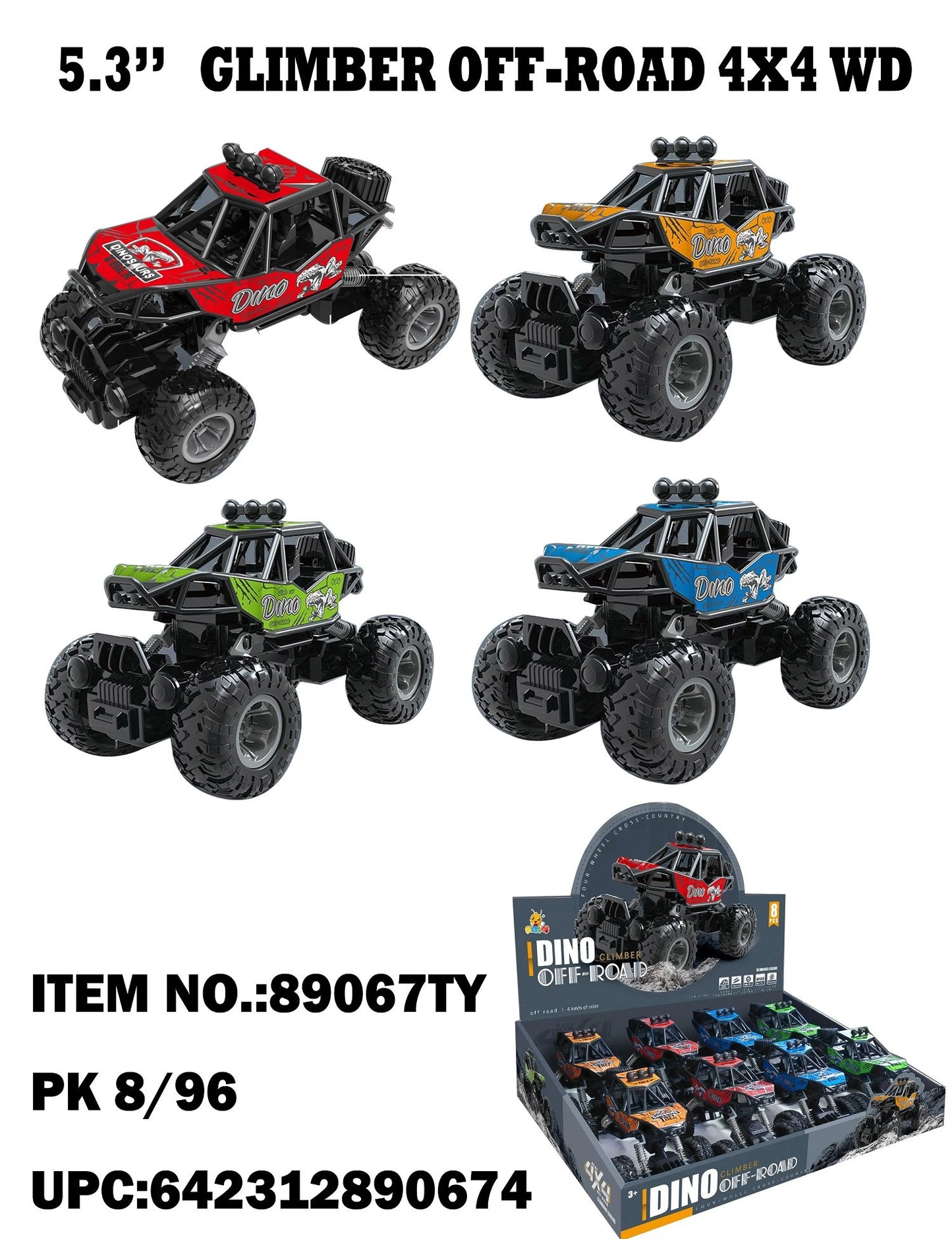 TOYS INERTIA OFF-ROAD TRUCK DISPLAY 8CT / UOM DSP