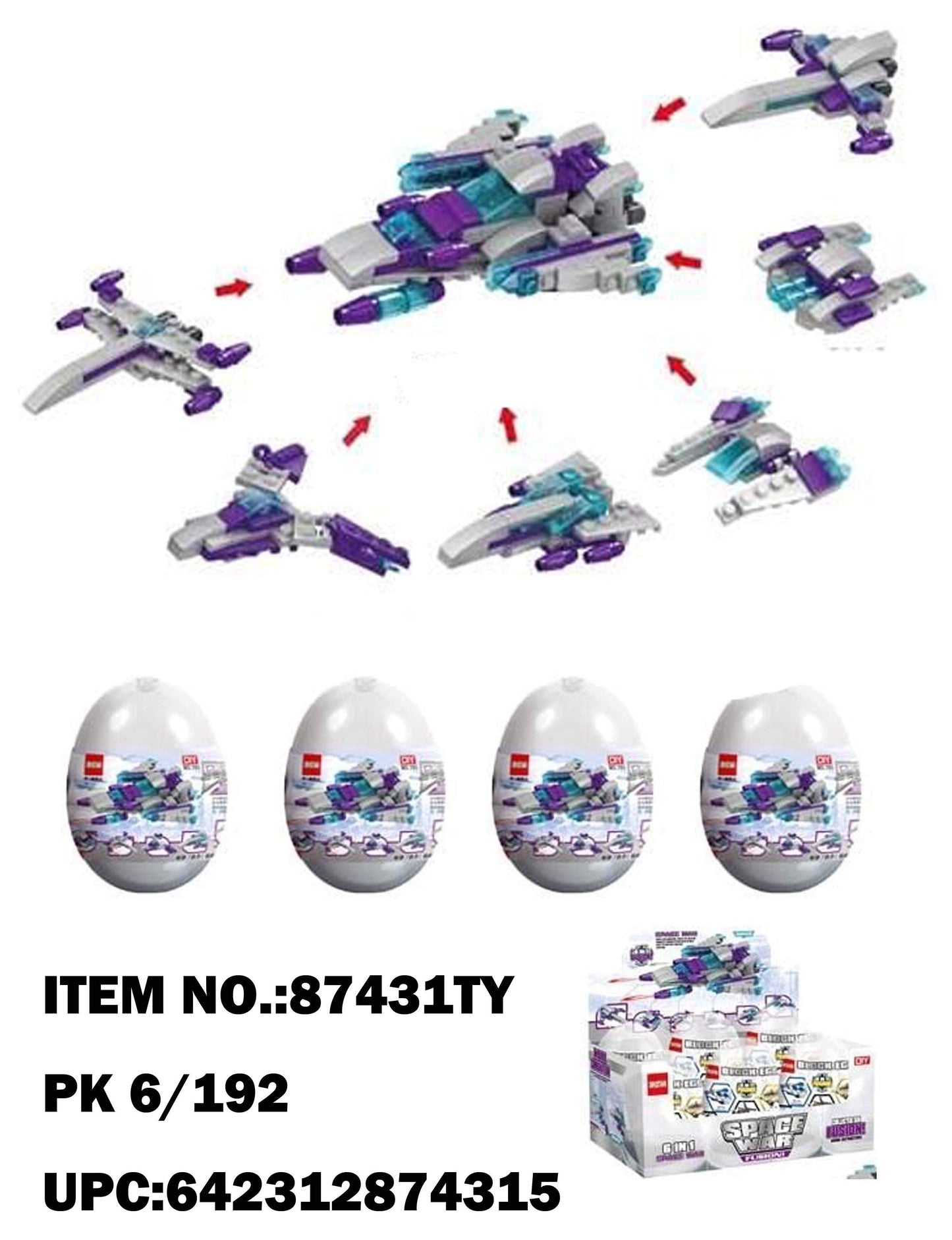 TOYS DYI BLOCK TOYS SPACE WAR DISPLAY 6CT / UOM DSP