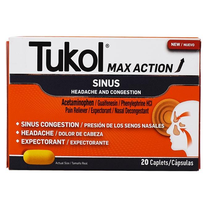 TUKOL MAX ACTION SINUS CAPLETS 20CT PK3 / UOM C12