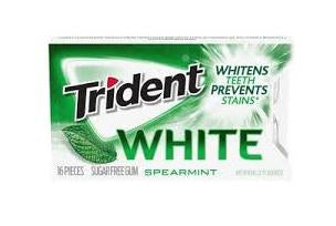 TRIDENT WHITE DUAL TEAR PACK SPEARMINT 16 CT DISPLAY / UOM DSP