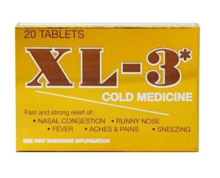 XL-3 COLD MEDICINE 20-CT PK3 / UOM C24