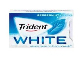 TRIDENT WHITE DUAL TEAR PACK PEPPERMINT 16 CT DISPLAY / UOM DSP