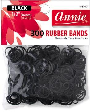 ANNIE RUBBER BANDS 300CT BLACK CS12 / UOM M600