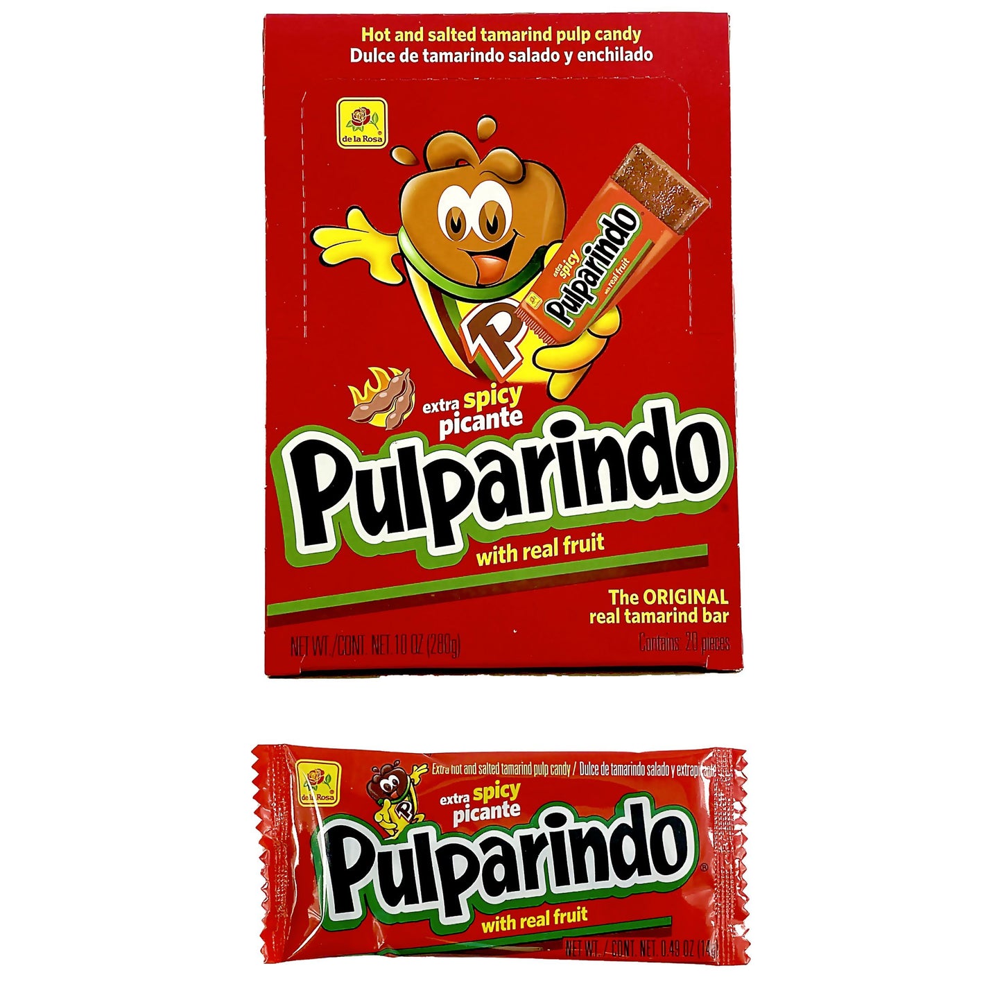 DMX DE LA ROSA PULPARINDO XTRA SPICY RED 20CT DISPLAY-PK4 / UOM M32