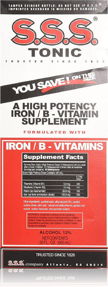 S.S.S. Tonic Liquid Iron & Vitamin B Supplement 20 Oz.