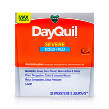 DayQuil Severe Cold & Flu Relief LiquidCaps, 2/Pouch, 32 Pouches/Box
