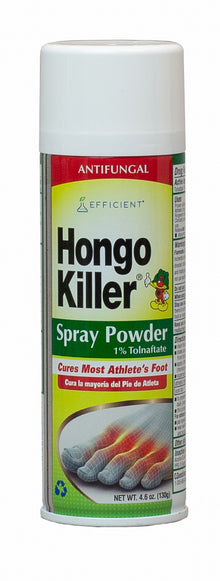 Hongo Killer Antifungal Spray Powder 4.6 oz aerosol can for foot fungus and odor control