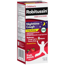 Robitussin ChildrenÕs Nighttime Cough DM Liquid, Fruit Punch Flavor, Nighttime Relief for Cough & Runny Nose, 4 fl oz