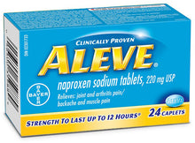Aleve Naproxen Sodium 24 count tablets for all-day pain and inflammation relief