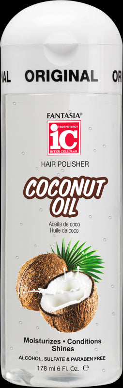 I.C. HAIR POLISHER COCONUT OIL 6 OZ PK3  /  UOM C6
