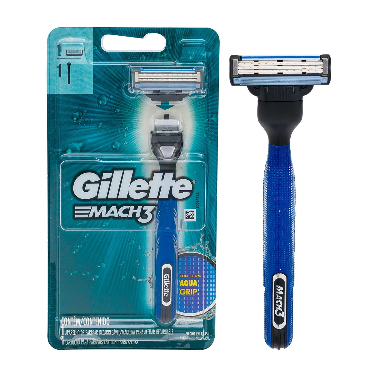 GILLETTE MATCH 3 AQUA GRIP PK6 / UOM M60